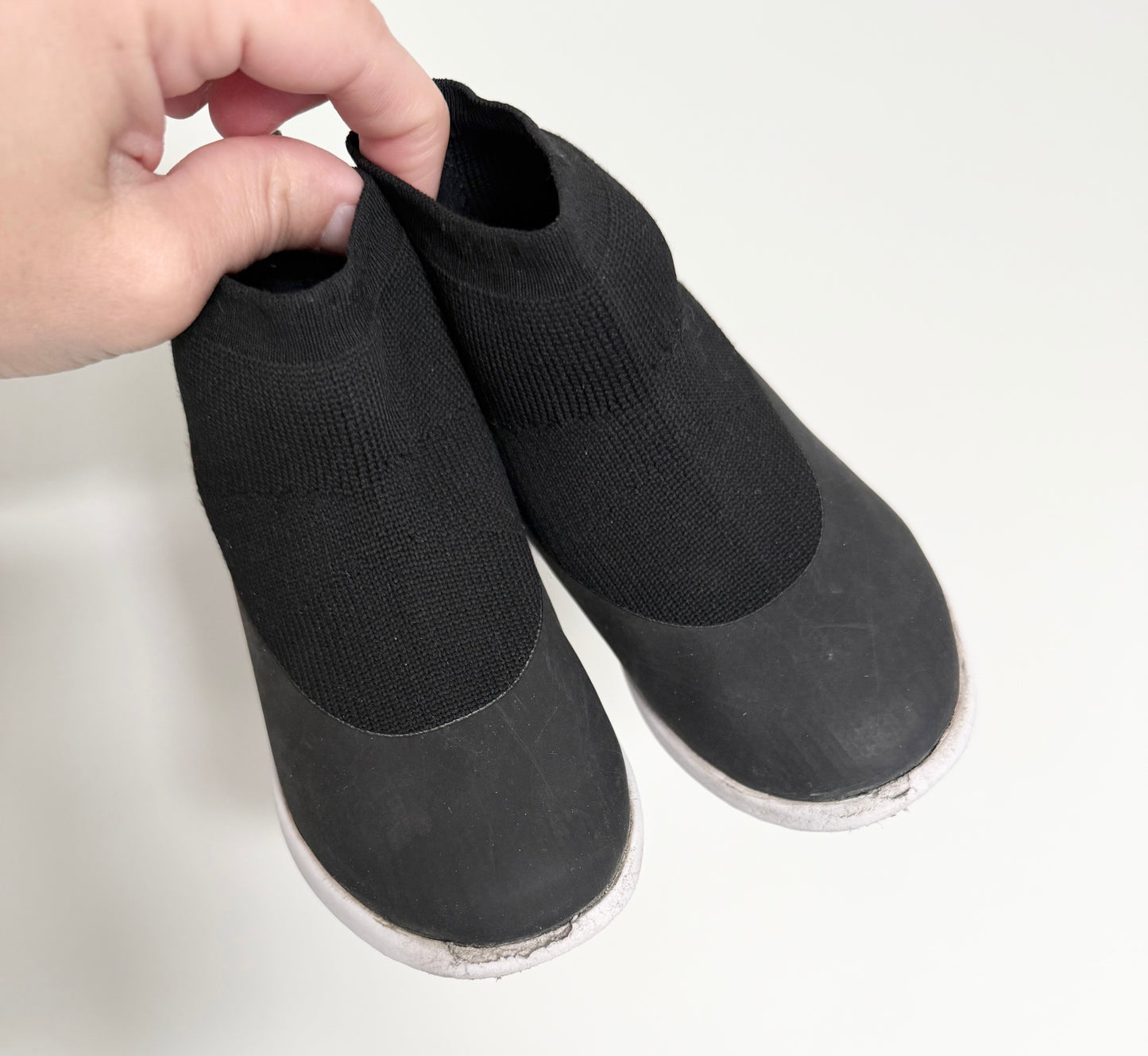 Minimoc Black Knit High Top Stretch Slip On Sneakers (7)