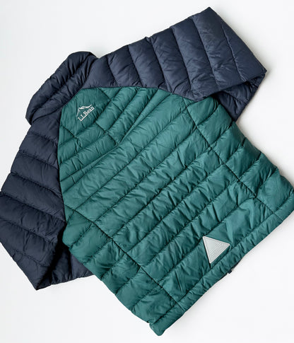 L.L.Bean Dark Green & Navy Puffer Ultralight 650 Down Jacket (4 Years)