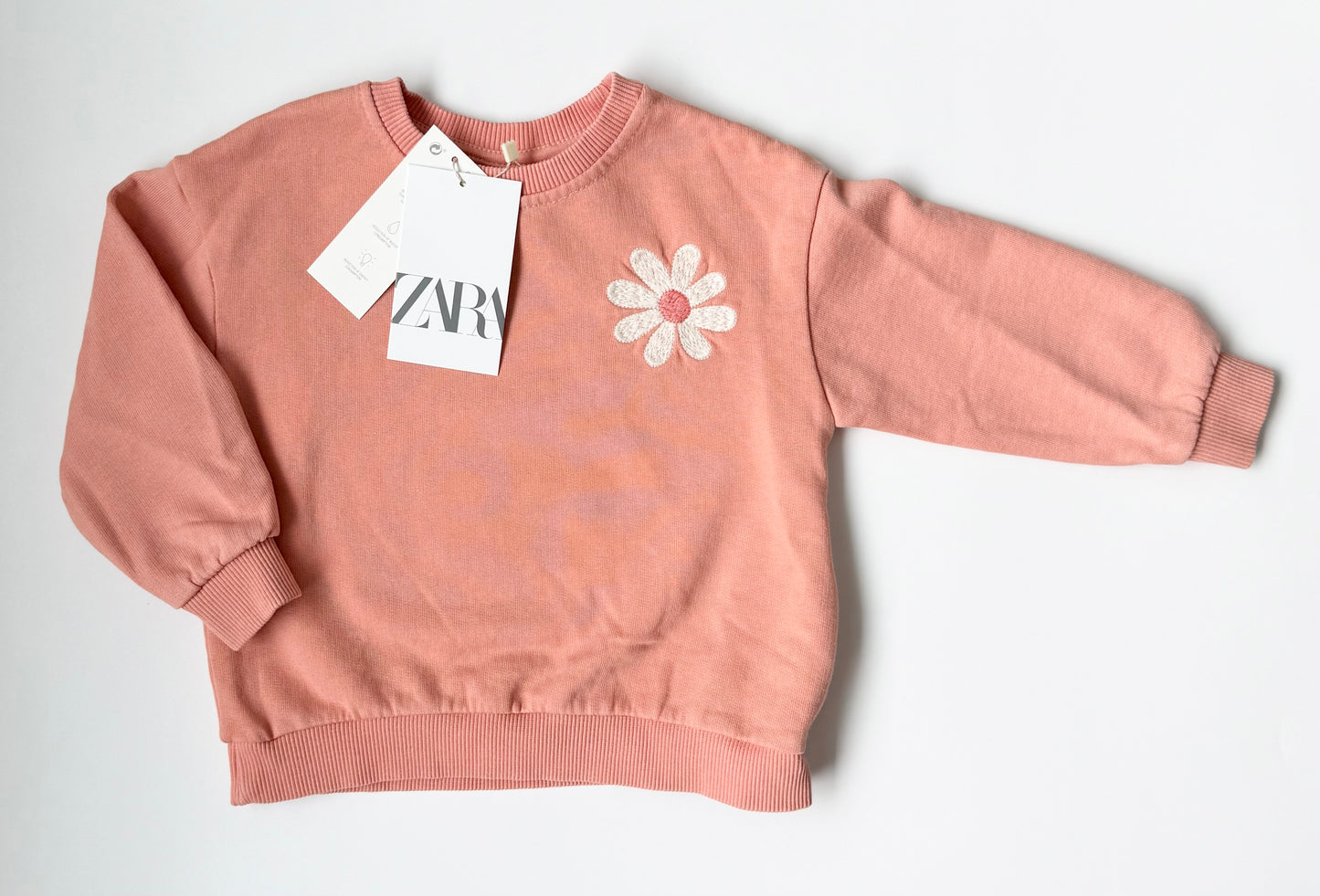 Zara Pink Daisy “Choose Fun” Crewneck Sweater - New (12-18 Months)