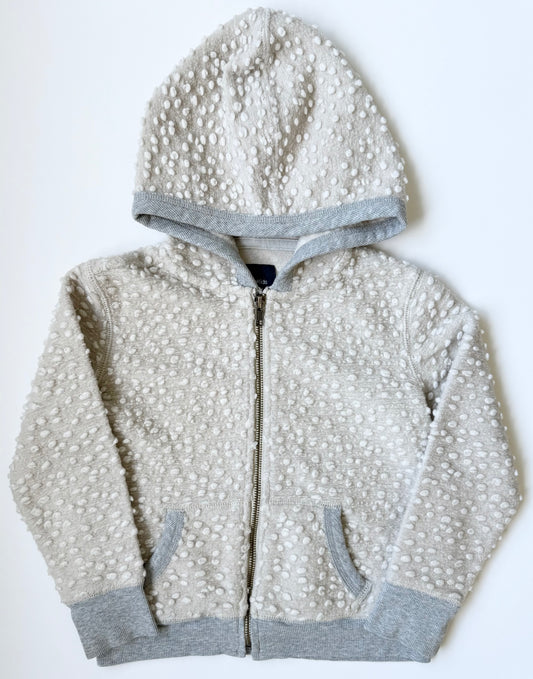 Gap Kids Beige & Grey Dimple Dot Textured Hoodie (6-7 Years)