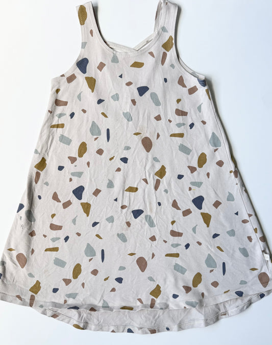 Jax & Lennon Beige Neural Speckled Crossback Tank Dress (5/6 Years)