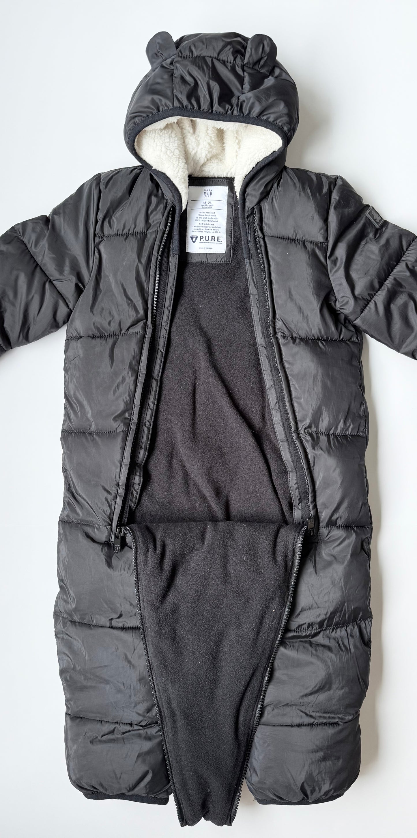 Baby Gap Black Puffer Bunting Suit (18-24 Months)