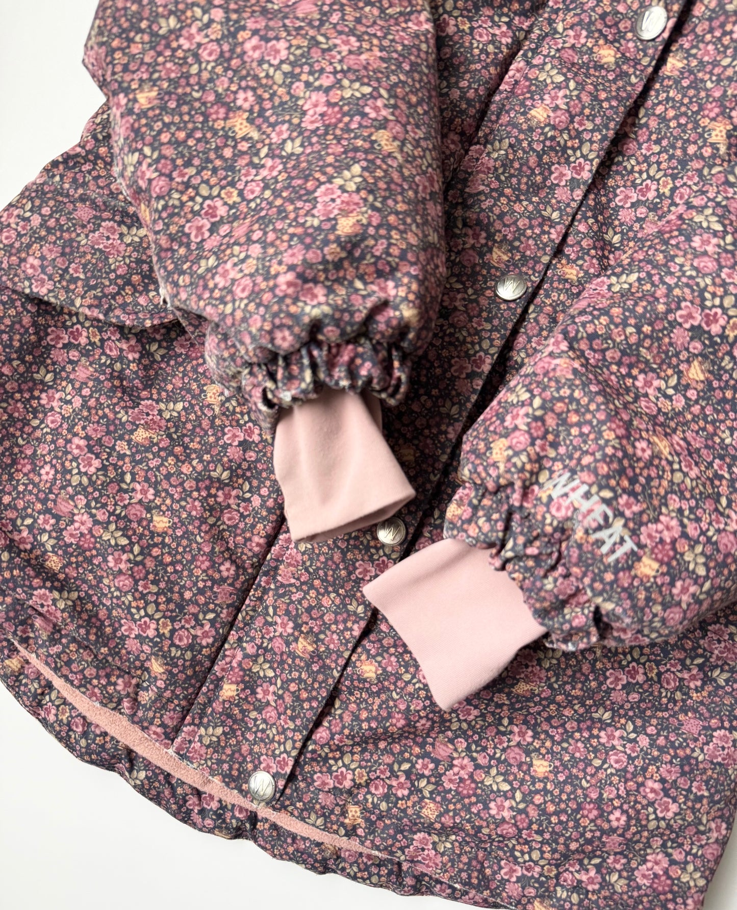 Wheat Deep Blue Flowers Mathilde Tech Jacket & Navy Ski Pants Sal Two Piece Set (4 Years)