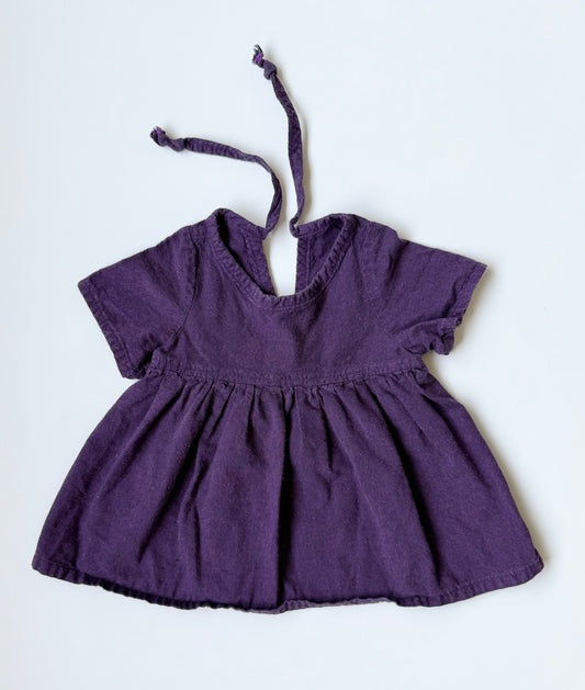 Nest + Nurture Dark Purple Short Sleeve Peplum Top (6-12 Months)