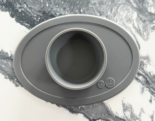 EzPz Tiny Bowl Suction Mat in Grey