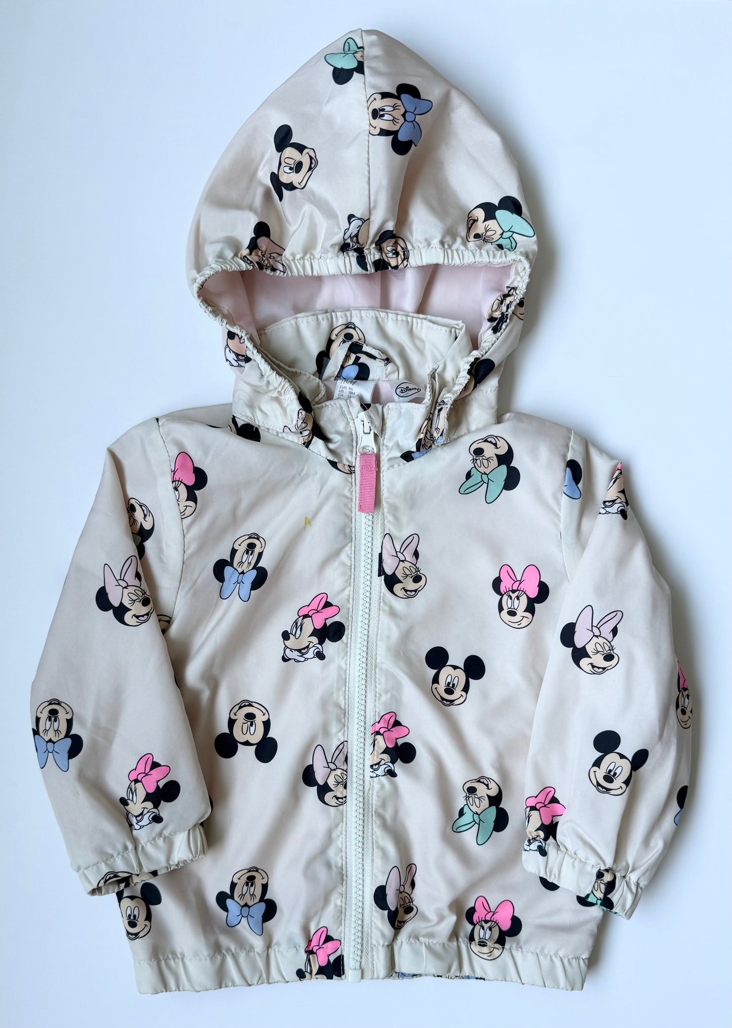 H&M x Disney Off White Minnie & Mickey Wind Breaker (12-18 Months)