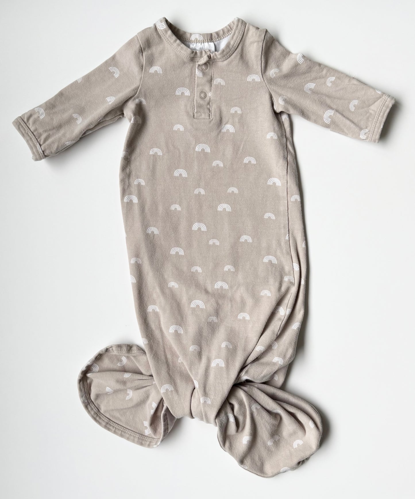Mebie Baby Sand Rainbow Knotted Gown (0-3 Months)