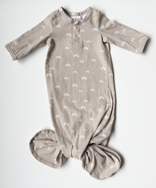 Mebie Baby Sand Rainbow Knotted Gown (0-3 Months)