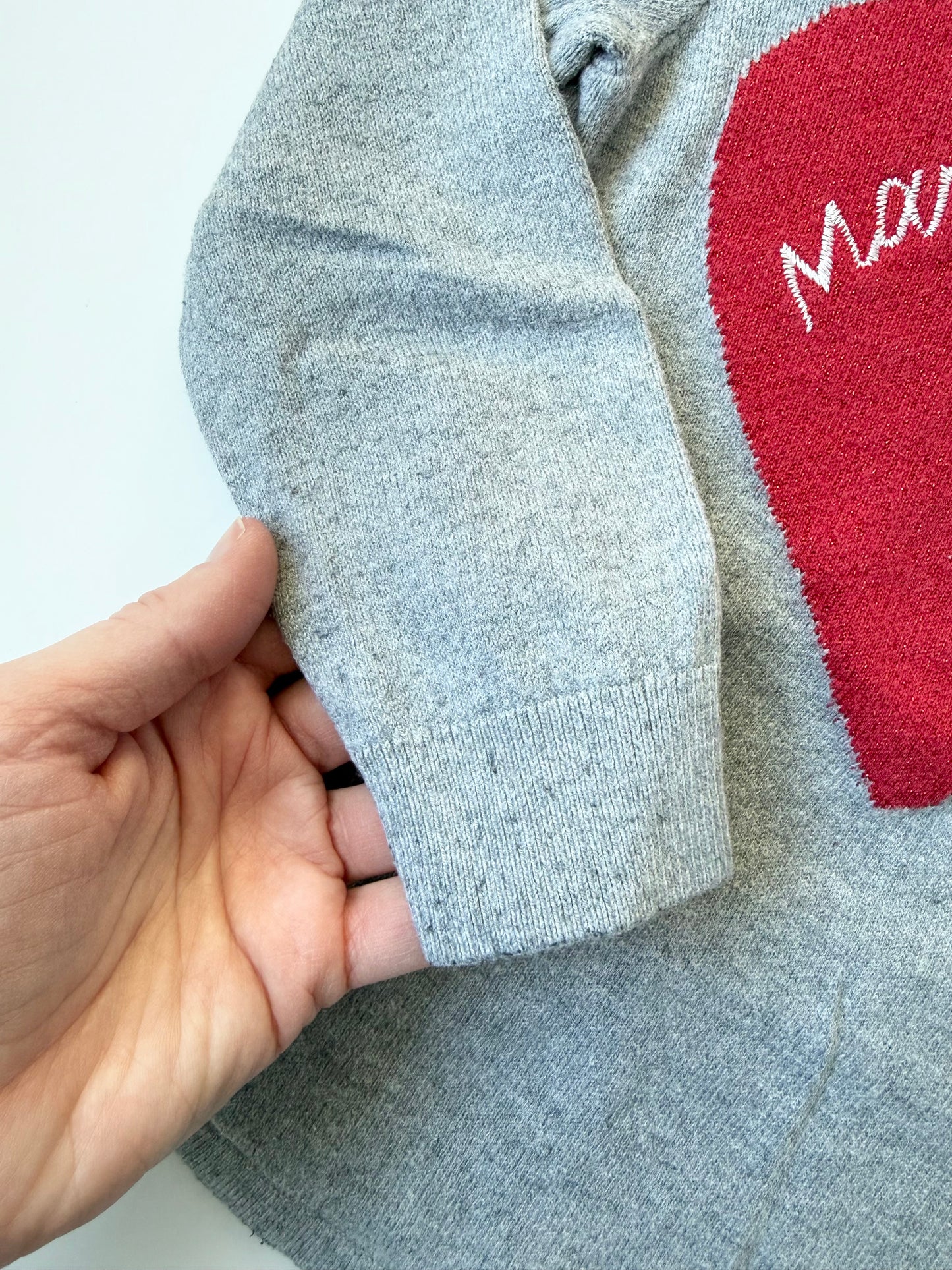 Baby Gap x Disney Grey Marie Heart Knit Sweater (4T)