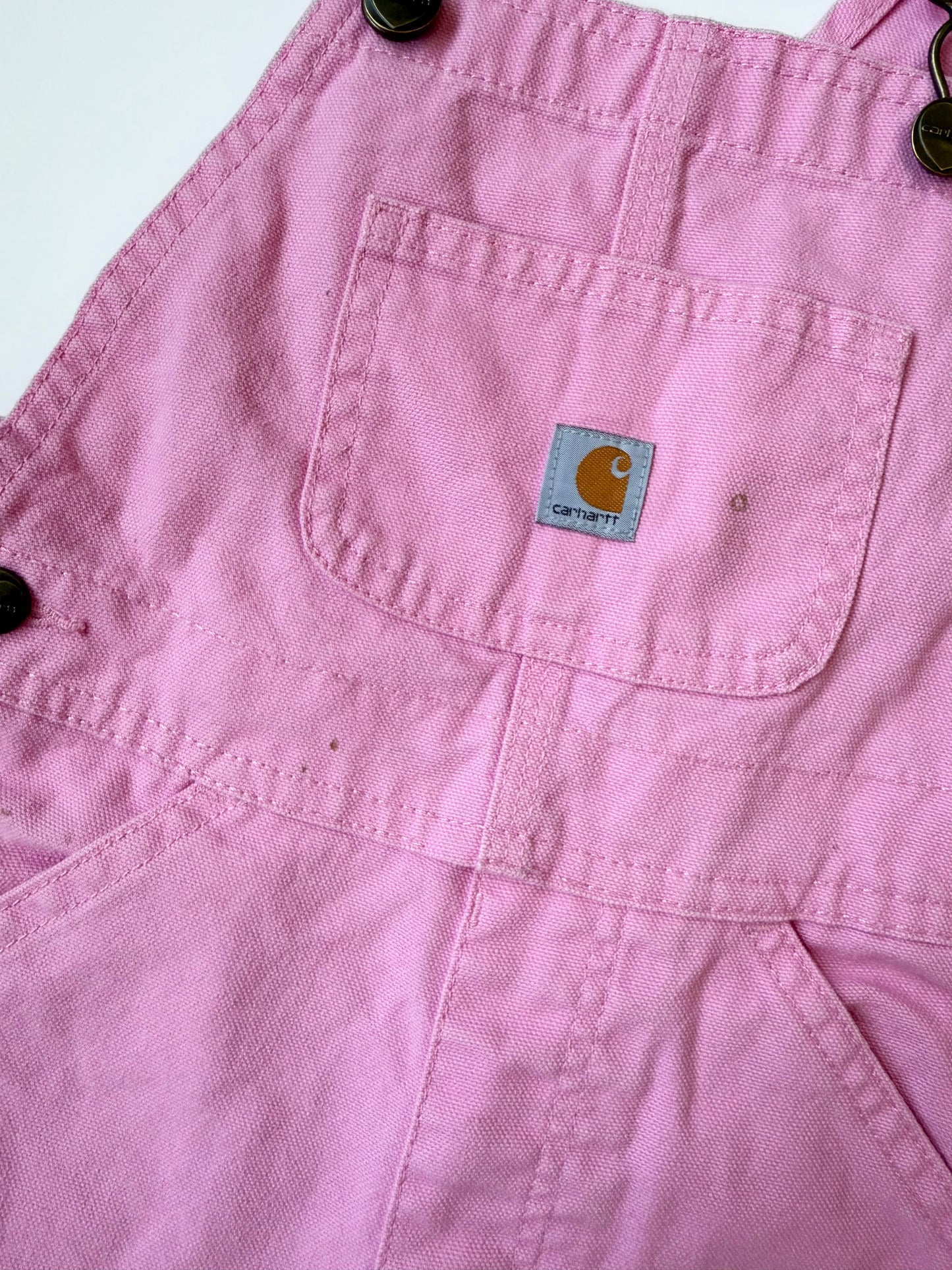 Carhartt Light Pink Canvas Bib Overalls (4T)
