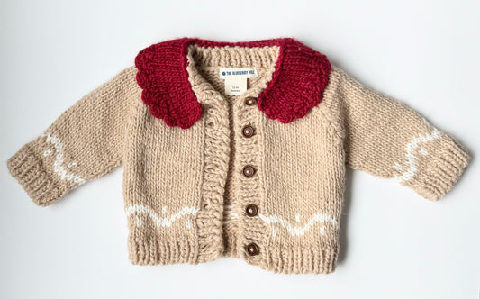The Blueberry Hill Gingerbread Knit Cardigan (12-24 Months)