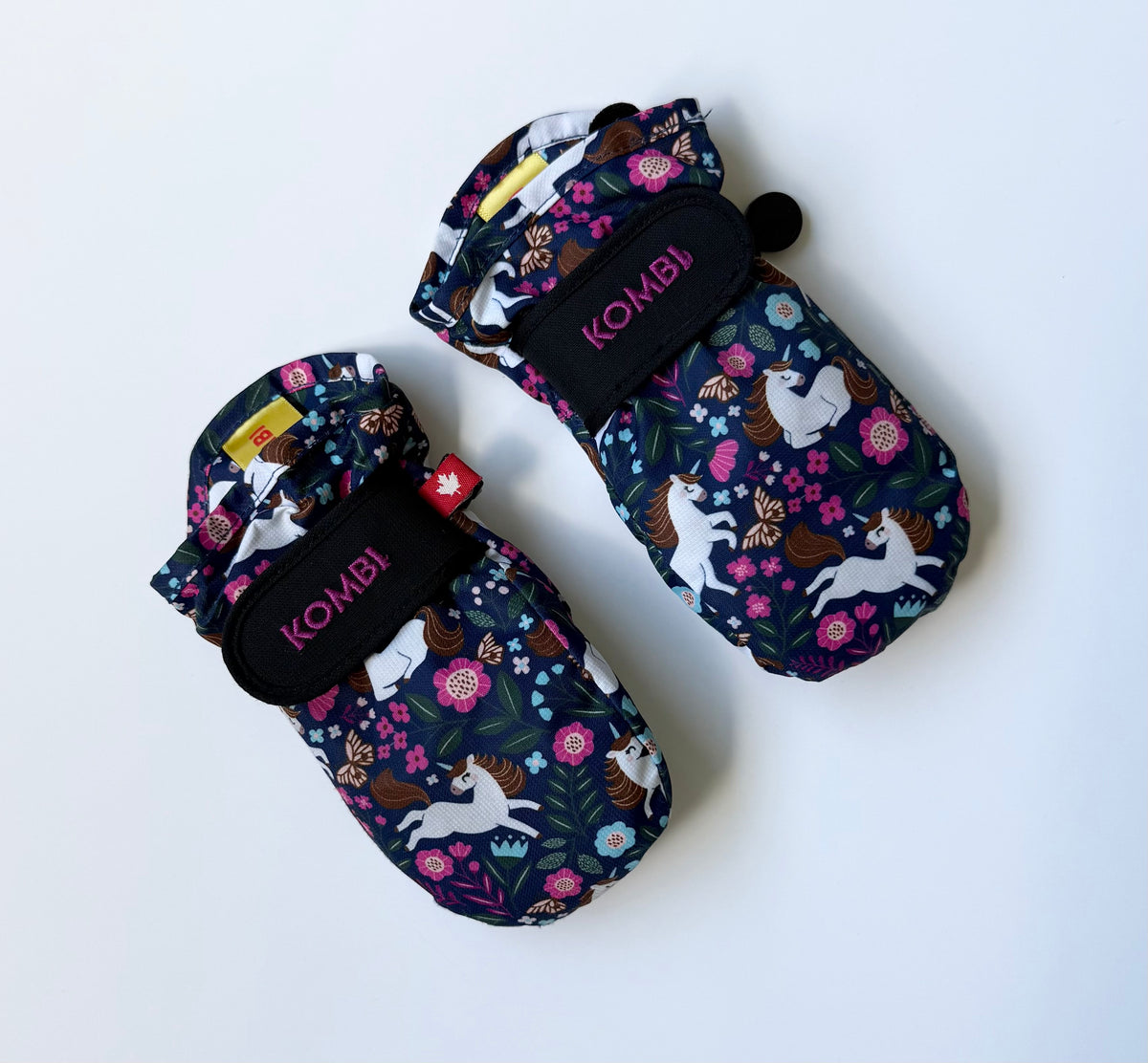 Kombi Navy Floral Unicorn Graceful Mittens (2-3 Years)