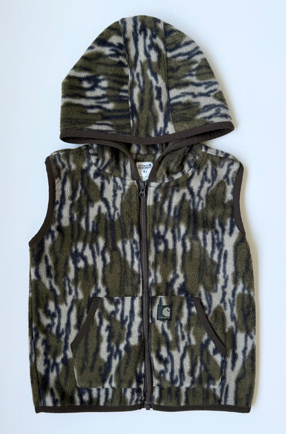 Carhartt Camouflage Fleece Hooded Vest & Matching Brown Pants Set (4T)