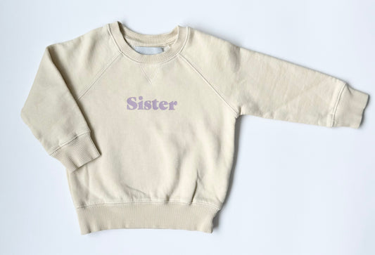 Bob & Blossom Beige “Sister” Sweater (1 Year)