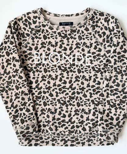Brunette the Label Cheetah “Blonde”Crewneck Sweater (10/12 Years)
