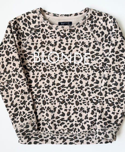 Brunette the Label Cheetah “Blonde”Crewneck Sweater (10/12 Years)