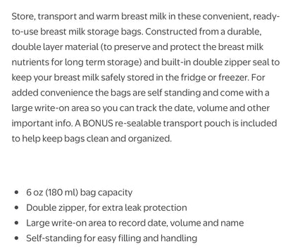 Medela Breast Milk Storage Bags - New
