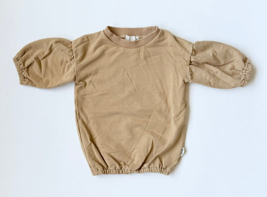 Greige Tan Puff Sleeve Sweater (3-6 Months)