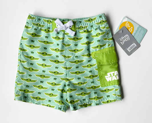Disney Baby x Star Wars Green Grogu Swim Trunks - New (18-24 Months)