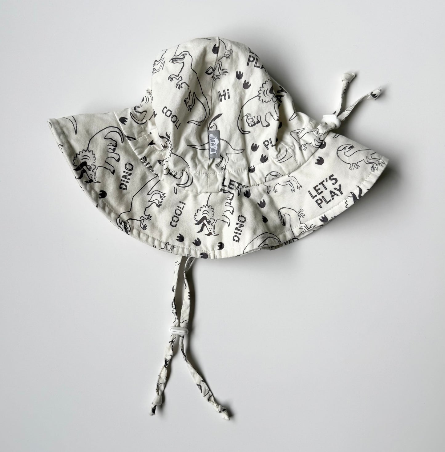 Jan & Jul Off White Dinosaurs Sun Hat (6-24 Months)