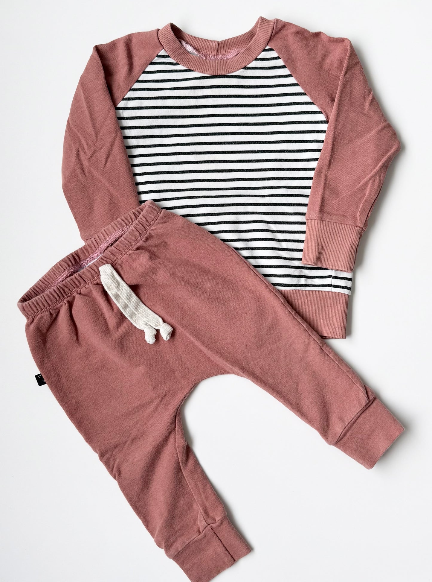 Faction + Three Co Salmon Striped Pullover & Pants Set (12-18 Months)