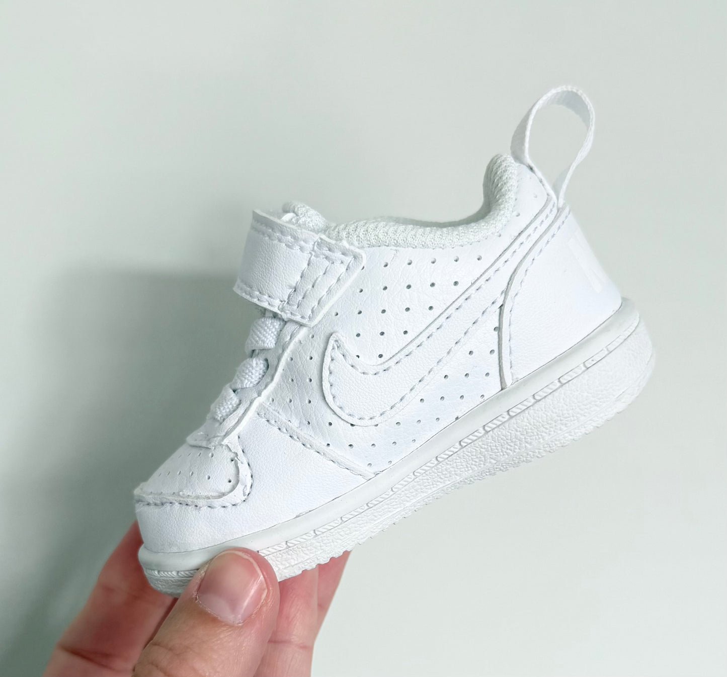 Nike Court Borough Low White Stretch Lace & Velcro Sneakers (2)