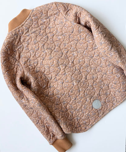 Wheat Thermo Quilted Fall Jacket Loui in Powder Flower Meadow (8 Years)