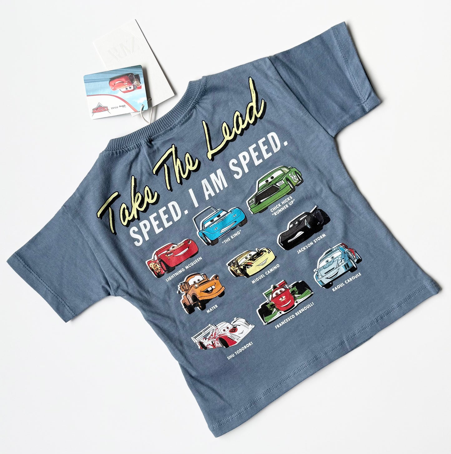 Zara x Disney Pixar Cars Blue “I Am Speed” Characters T-Shirt - New (18 Months)