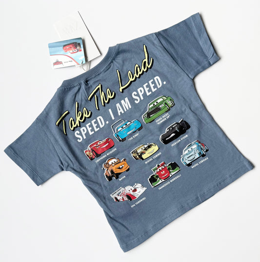 Zara x Disney Pixar Cars Blue “I Am Speed” Characters T-Shirt - New (18 Months)