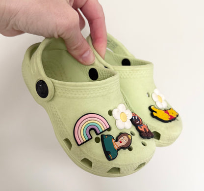 Crocs Light Green Clog With Fun Jibbitz Slip Ons (7)
