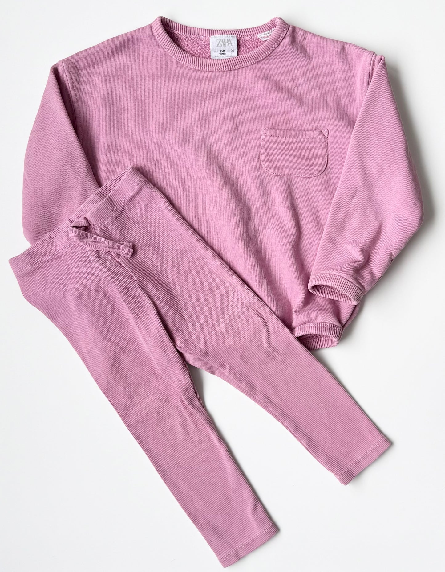 Zara Pink Sweater & Ribbed Leggings Set (2-3 Years)