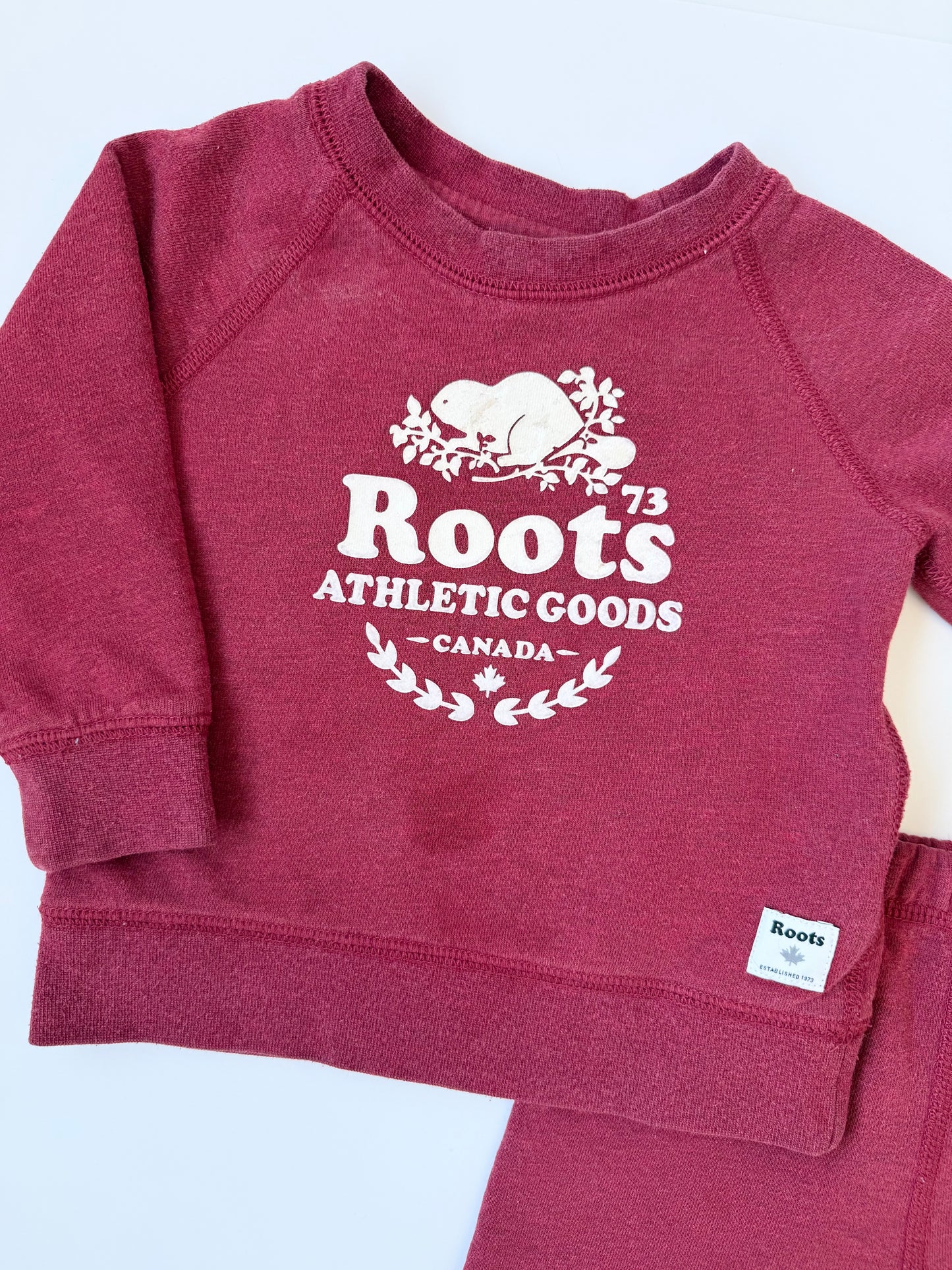 Roots Baby Red Sweater & Pants Set (12-18 Months)