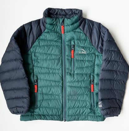 L.L.Bean Dark Green & Navy Puffer Ultralight 650 Down Jacket (4 Years)