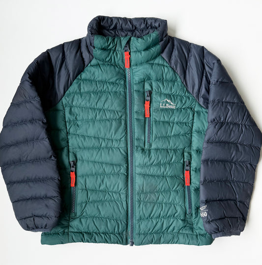 L.L.Bean Dark Green & Navy Puffer Ultralight 650 Down Jacket (4 Years)