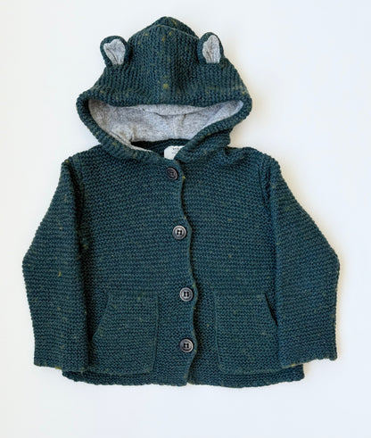 Zara Knitwear Blue Teddy Knit Button Up Sweater (2-3 Years)