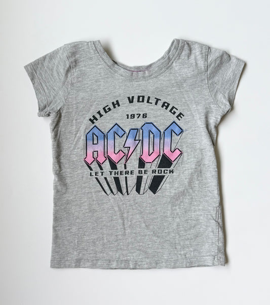 AC/DC Grey & Sparkle Letter T-Shirt (4-5 Years)