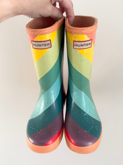 Hunter Rainbow Sparkle Rubber Boots (UK10)