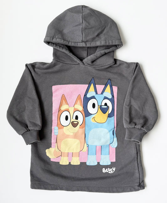 Zara x Bluey Grey Hooded Sweater Dress (18-24 Months)