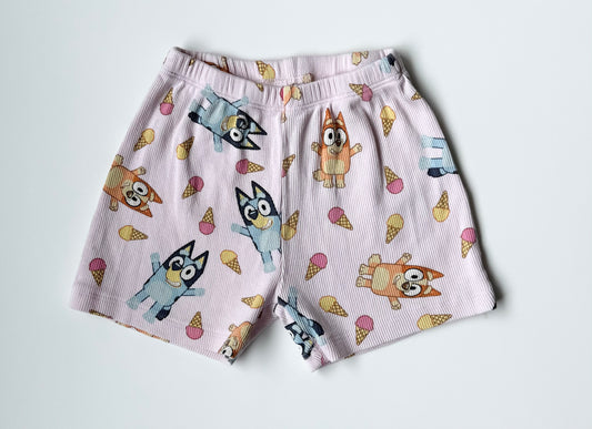 Zara x Bluey Pink Ribbed Shorts (2 Years)