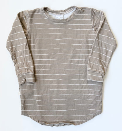 Jax & Lennon Beige & White Stripes Sweater Dress (3/4 Years)