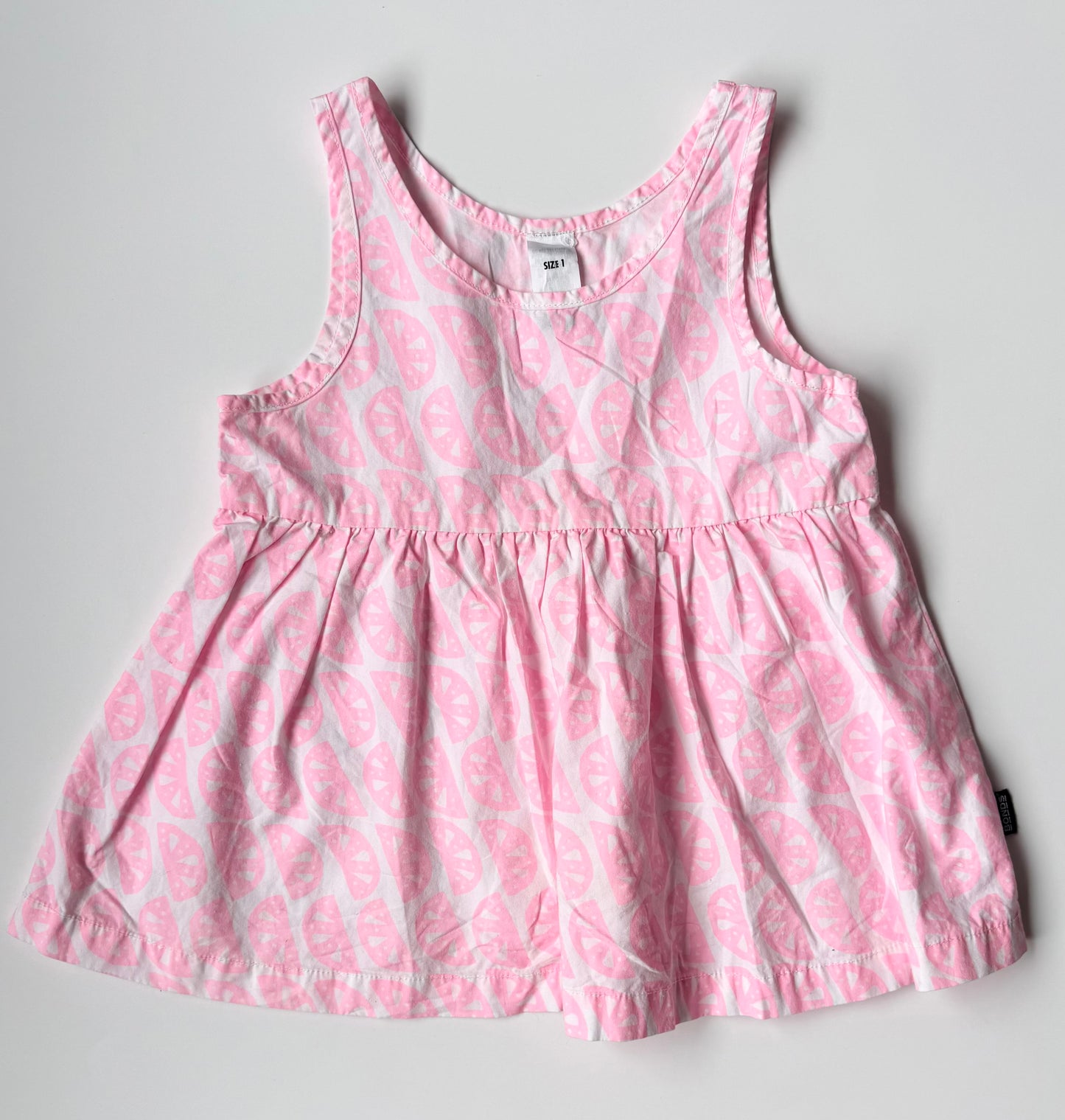 Bonds Hot Pink & White Fruit Slices Flowy Tank Top (12-18 Months)
