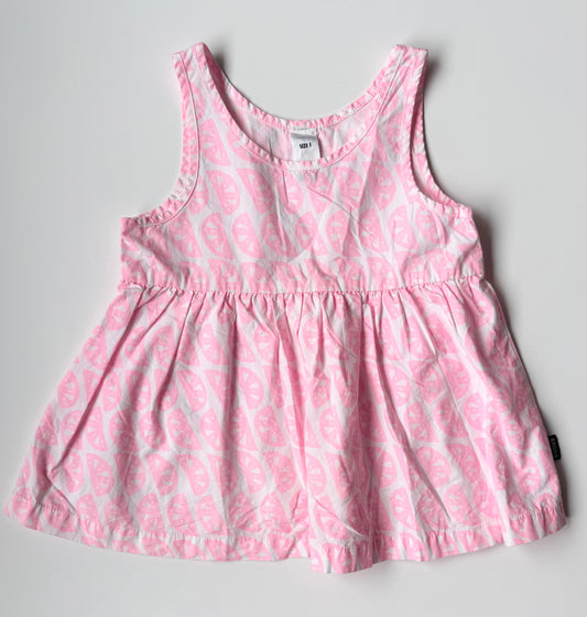 Bonds Hot Pink & White Fruit Slices Flowy Tank Top (12-18 Months)