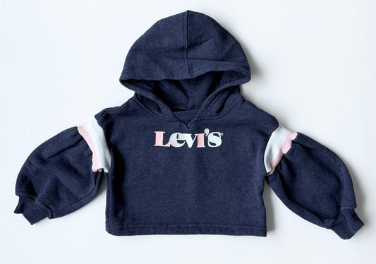 Levi’s Navy & Pink Stripes Cropped Hoodie (18 Months)