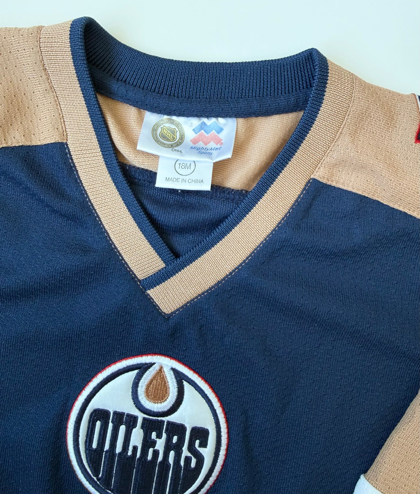 Edmonton Oilers Navy & Tan Hockey Jersey (18 Months)