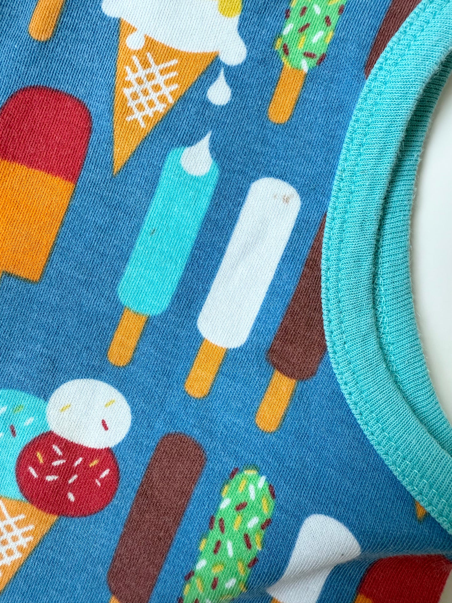 Duns Sweden Blue Ice Cream Sleeveless Jumpsuit - Dungarees (2T)