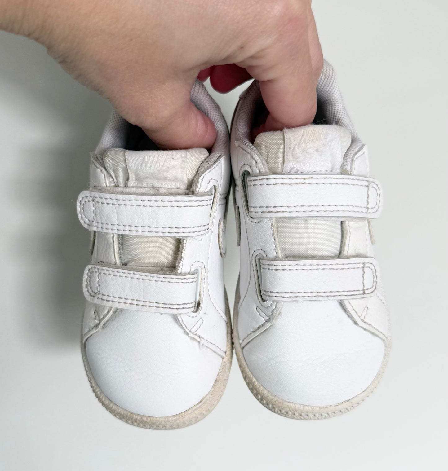Nike Court Royale TDV All White Velcro Sneakers (5)