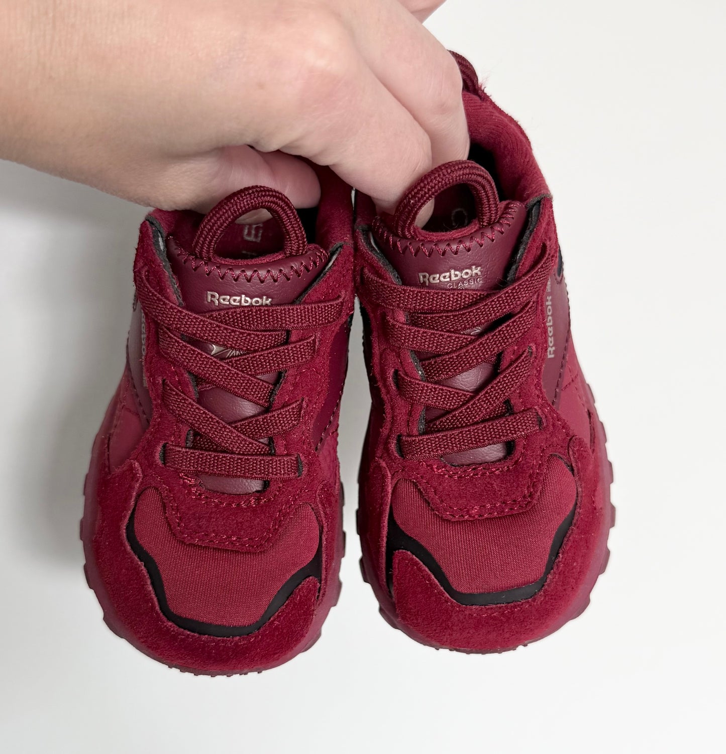 Reebok x Cardi B Dark Red Velour Stretch Lace Sneakers (5)