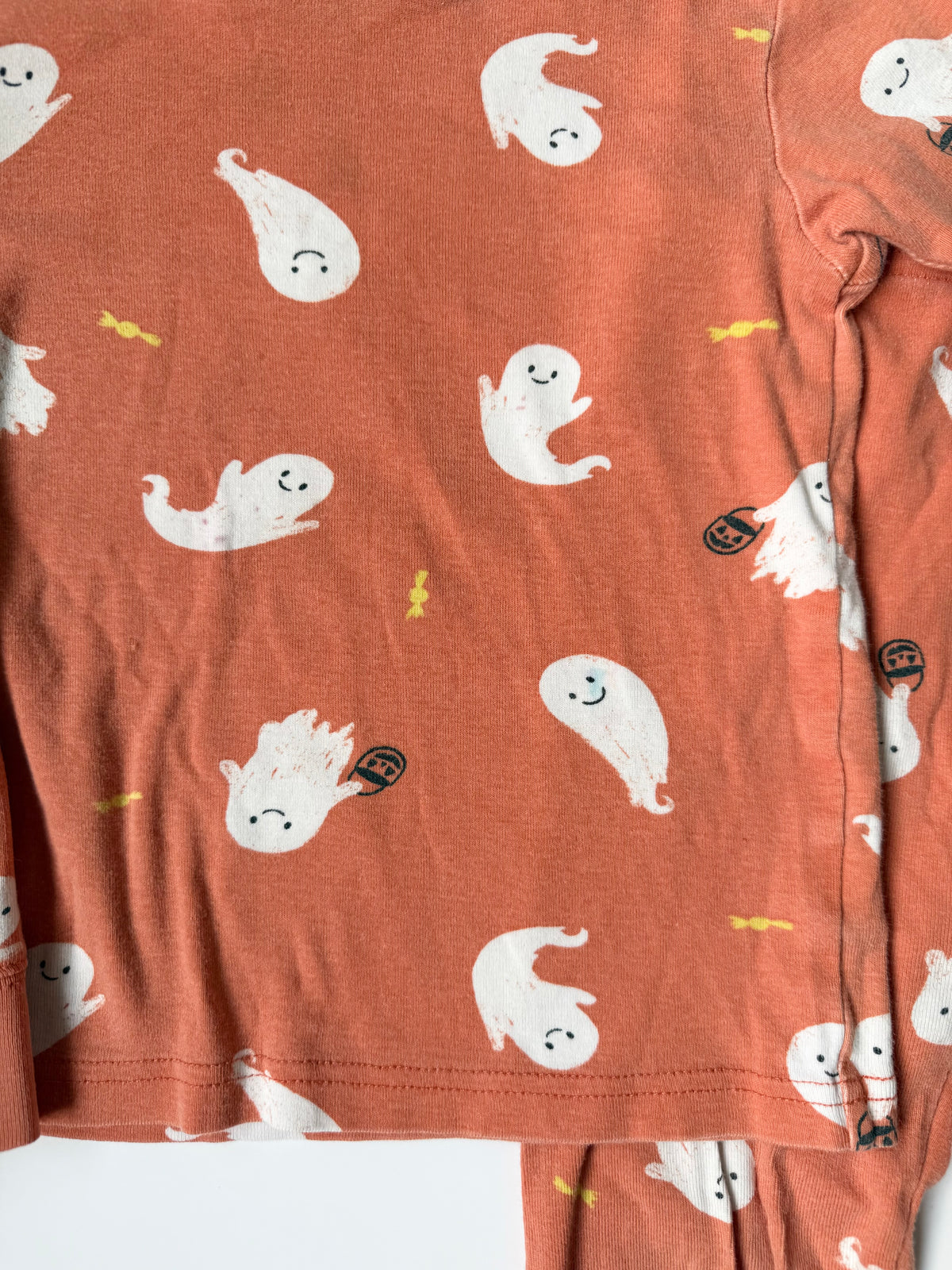 Carters Orange Ghosts Two Peice PJ Set (5T)