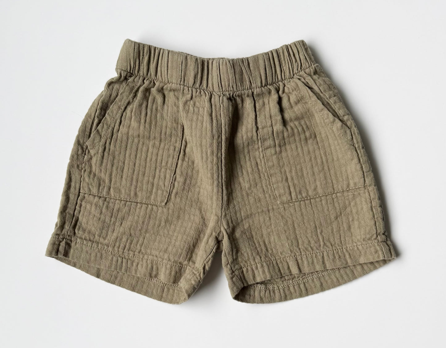 Zara Green Muslin Textured Shorts (2 Years)