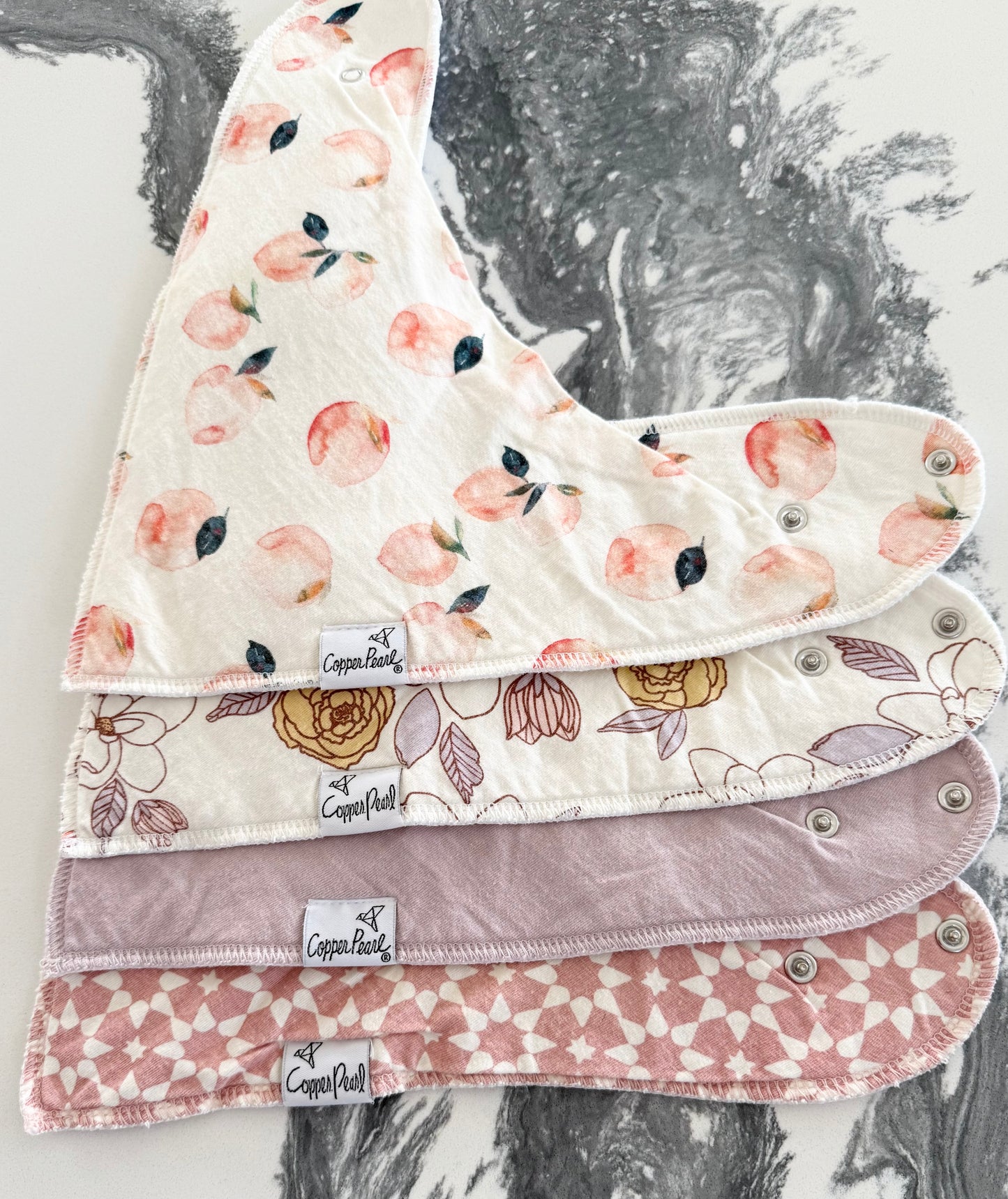 Copper Pearl Baby Bandana Drool Bibs